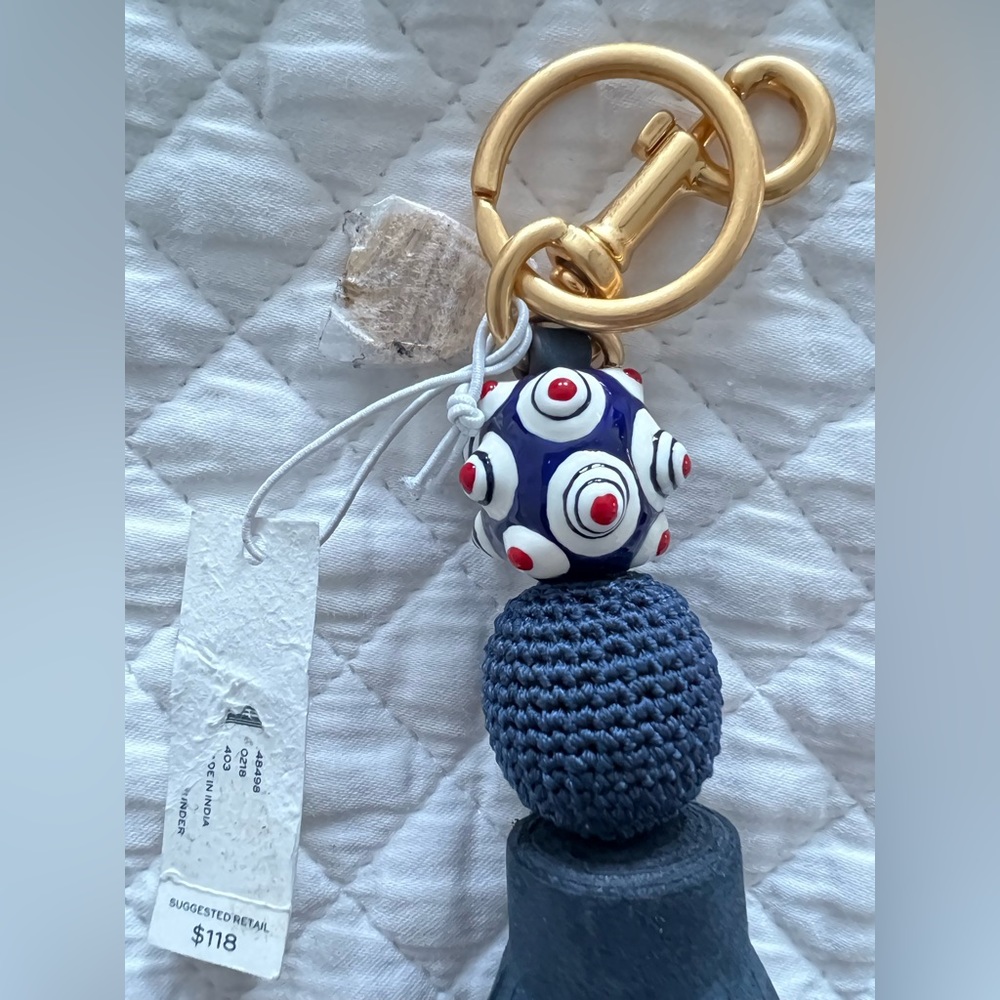 NWT’s Tory Burch Orb Tassel Key Chain / suede
